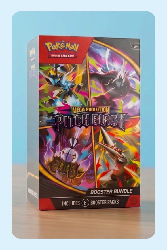 Pokemon trading card Mega Evolution Five Pitch Black booster bundles.