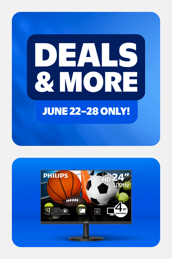 Image shows PHILIPS 24" Frameless Full HD (1920 x 1080) 100Hz Monitor, VESA, HDMI x1, VGA Port x1, Eye Care, 4 Year Advance Replacement Warranty, 241V