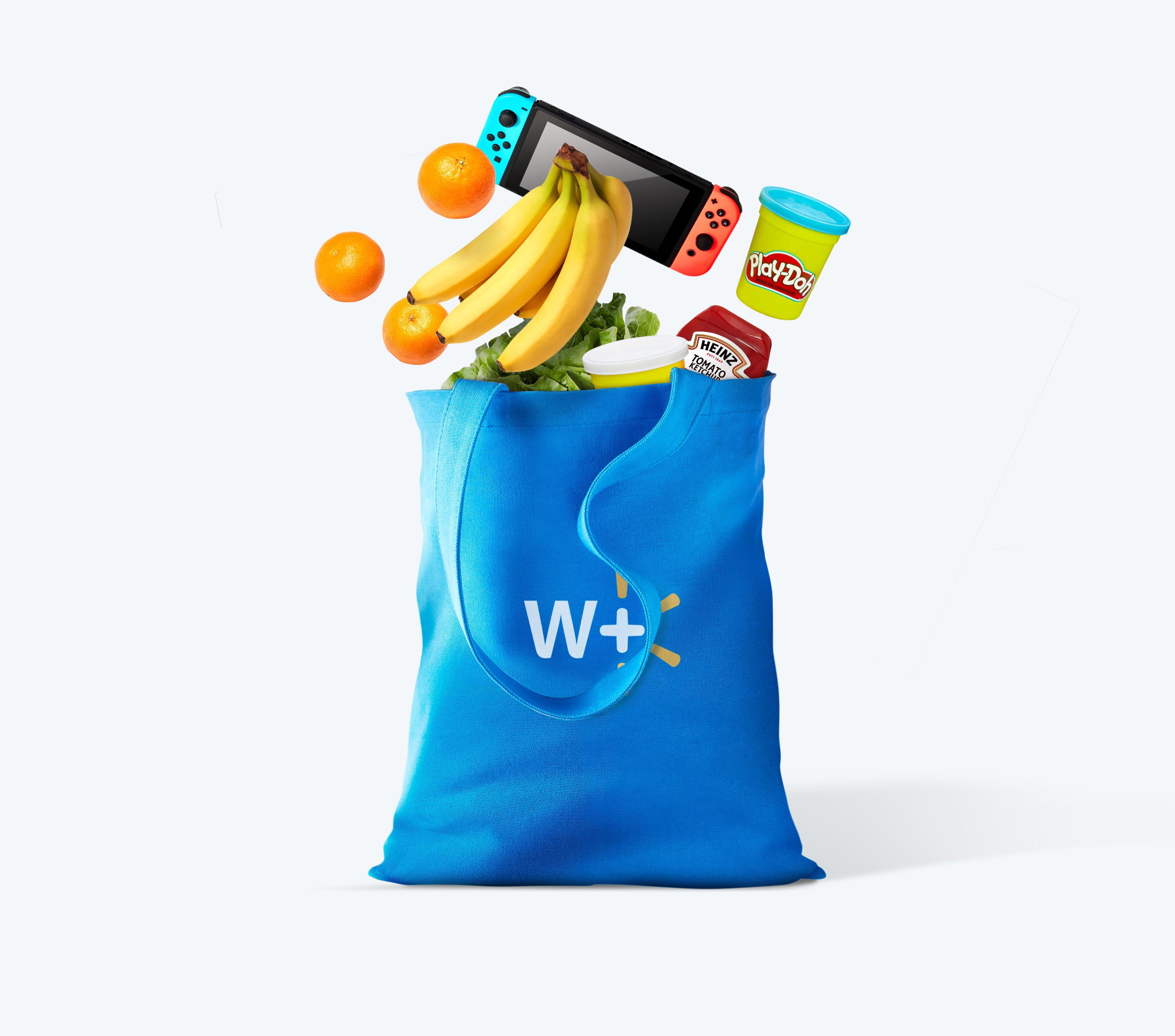 Walmart tote bag filled with products