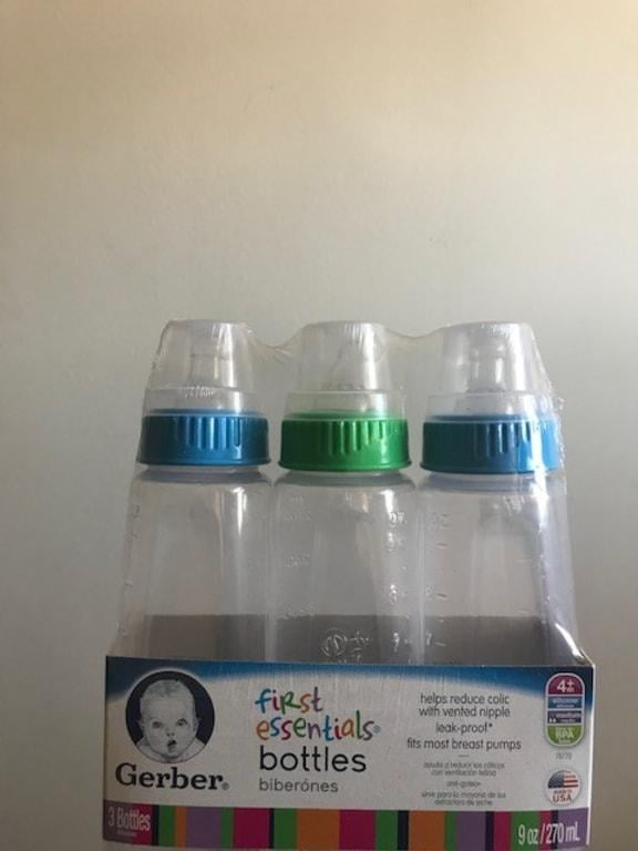 Gerber Bottle 9-Ounce First Essentials 1 Ea Assorted Choose U Color