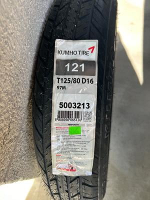 Kumho 121 Compact Donut Rubber - T125/80D16 97M Temp Spare Tire