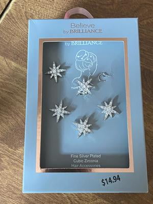 Believe by Brilliance Silver-Plated Hair Coils with Star  display picture 3