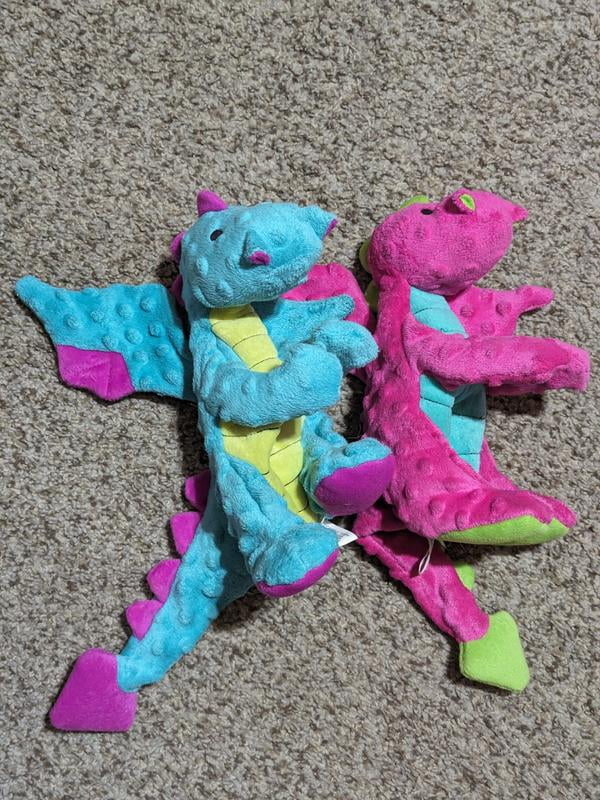 goDog Dragons Large Dog Toys, Chew Guard Technology, Pack, Blue