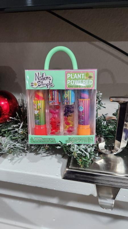 Nature So Simple, 4 Pack, Floral Lip Glosses Set, Made from Non