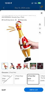 Animolds Screaming Rubber Chicken Novelty Toys, Tie Dye, Set of 6