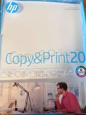HP Copy & Print20 20lb 8.5 x 11 inch paper, 500 sheets, bright