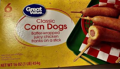 Great Value Frozen Classic Corn Dogs, 16 oz, Count, Batter