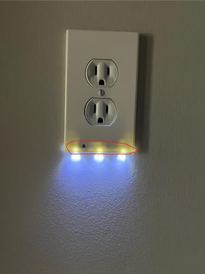 3-Pack Wall Plate Night Lights - LED Outlet Covers That Turn On Automatically In Dark (White)