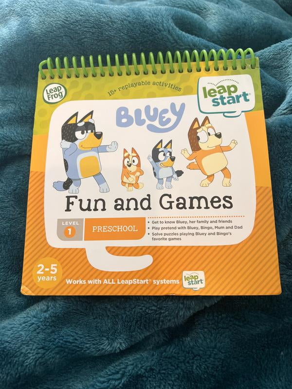 LeapFrog LeapStart Libro Interattivo Bluey: Divertimento E Giochi, Per Bambini Da 2 A 5 Anni, Con 15 Attività E Adesivi