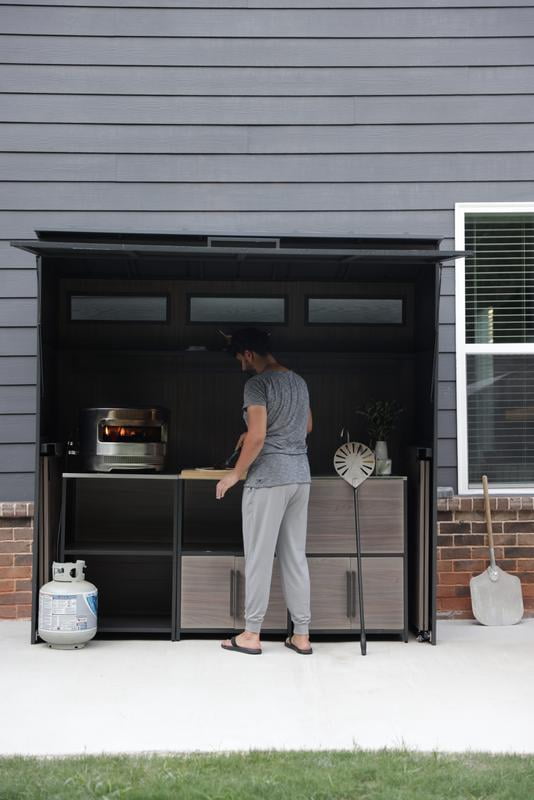 SUNJOY 7' x 3' Outdoor Kitchen / Grill Station with Overhead Lift