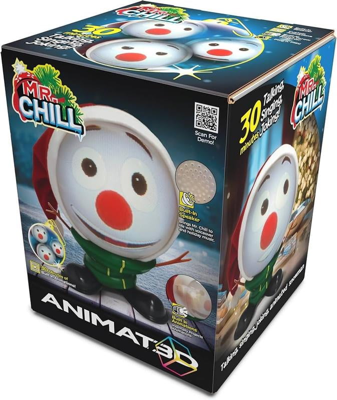 ANIMAT3D Mr. Chill Interactive Talking Snowman with Projector and