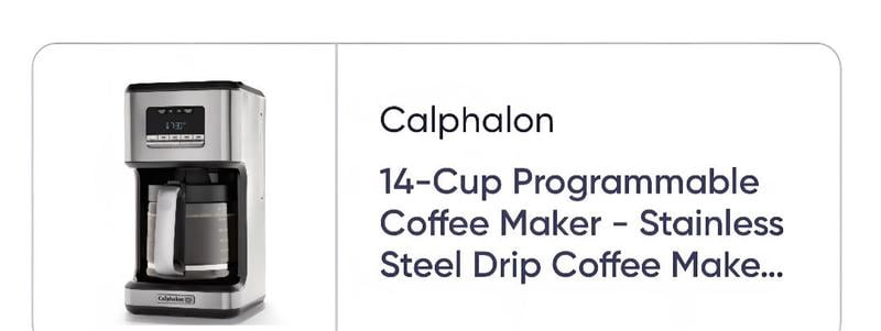 Customer reviews for Calphalon Coffee Maker, Programmable Coffee Machine  with Glass Carafe, 14 Cups, Stainless Steel | Walmart.com