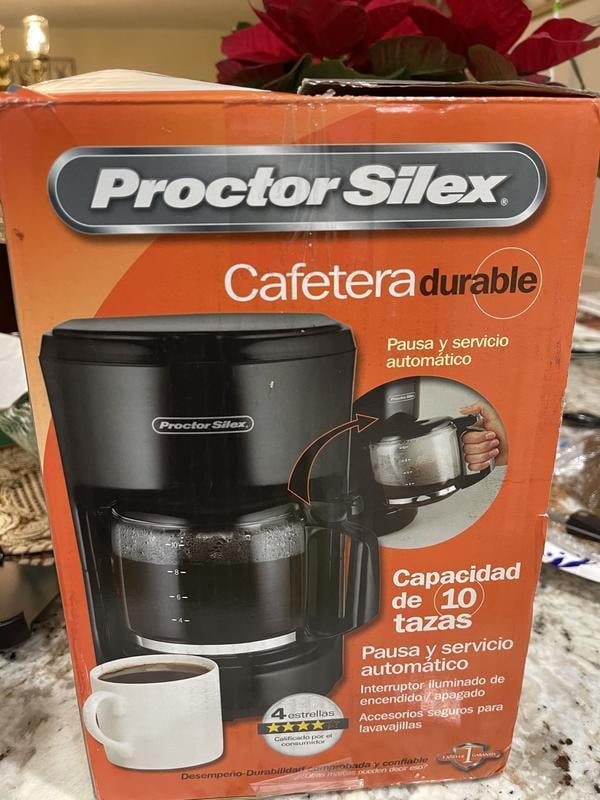 Proctor Silex 10 Cup Coffee Maker, Glass Carafe, Smart Plug Compatible,  Black, 48351