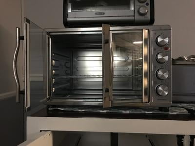 Elite Gourmet Double French Door Countertop Toaster Oven Stainless