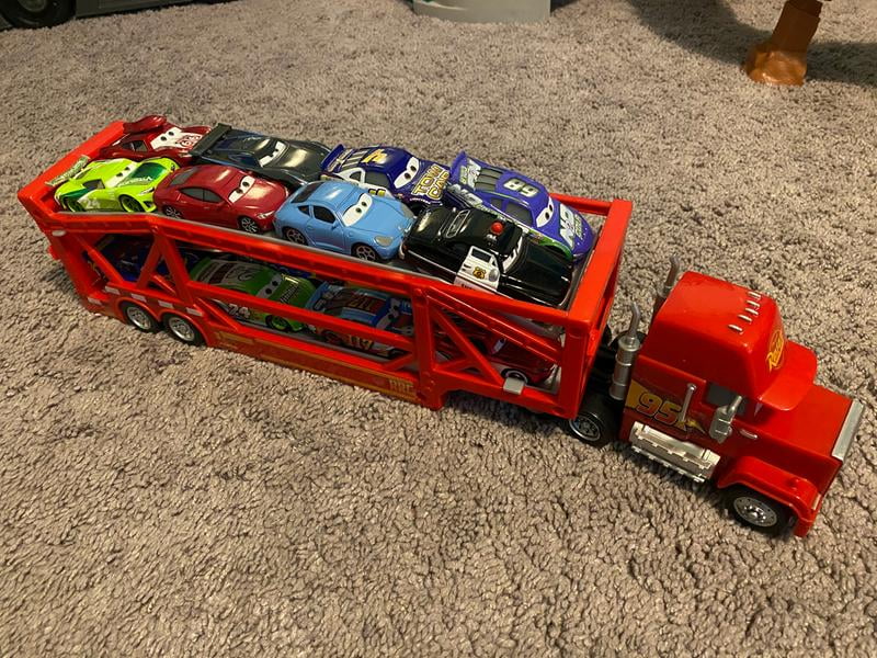 disney pixar cars launching mack transporter