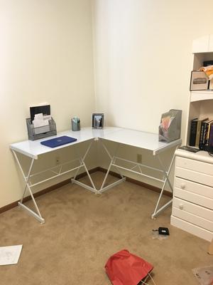 Atrium Metal And Glass L Shaped Computer Desk Multiple Colors Glass L Shaped Computer Desk