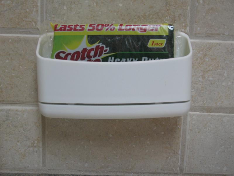  Command Under Sink Sponge Storage Caddy, 9.4 x 12 x 7.8,  White : Home & Kitchen