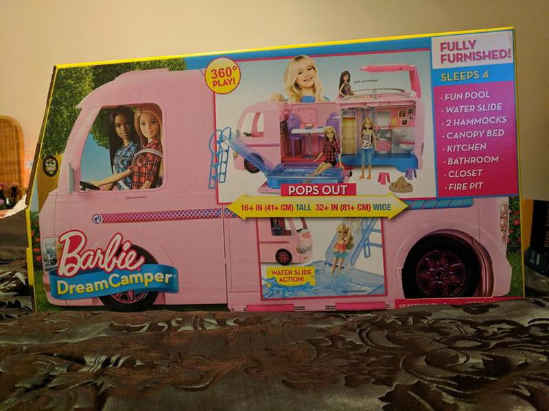 Barbie Camper, Doll Playset with 50 Accessories and Waterslide