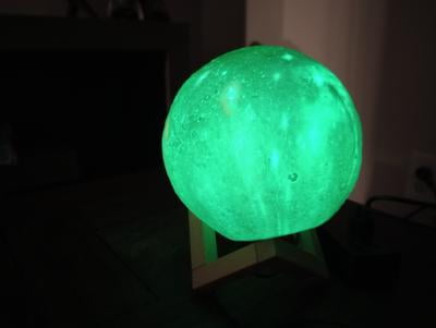Urban Shop 3D Print Color Changing Moon Lamp with Wood Stand