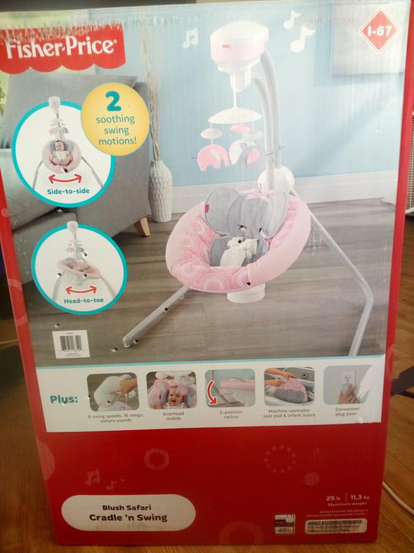 fisher price swing pink elephant