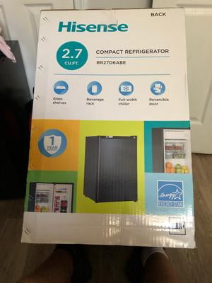Hisense 2 7 Cu Ft Single Door Mini Fridge Rr27d6abe Black Walmart Com Walmart Com