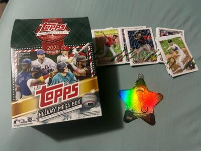 Free Shipping! Topps 2021 Holiday Baseball Mega Box, 10 Packs, 5
