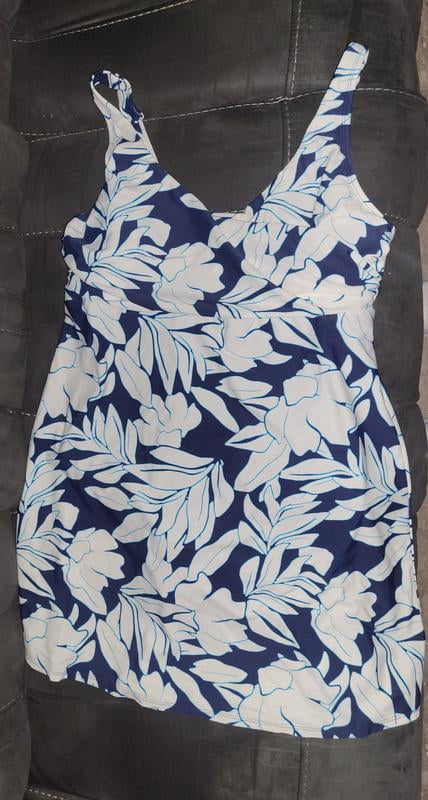 sam's club lands end swim dress Lands' End Women's Mid-Weight V-Neck UPF 50+ Swim Dress (Black, XXL)