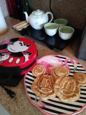 Disney Mickey Mouse MIC-62 Double Flip Waffle Maker, 8D x 14W x 8H,  Black, Red