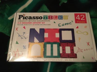 picassotiles pt42 designer artistry kit 42pcs set magnet building tiles clear