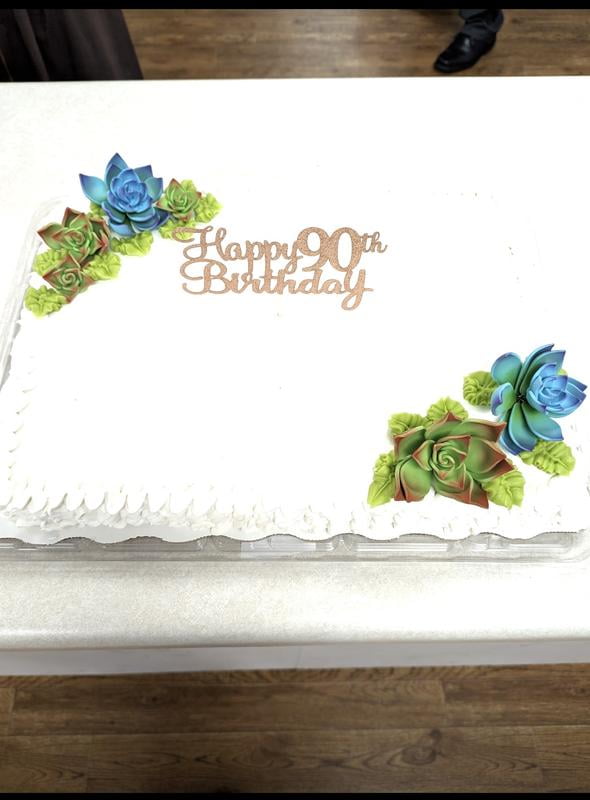 Succulents with Ruffles Half Sheet Cake - Samsclub.com