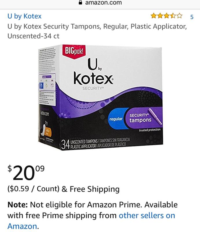 Kotex U Security Tampons Regular Absorbency Unscented 32 Count Walmart Com
