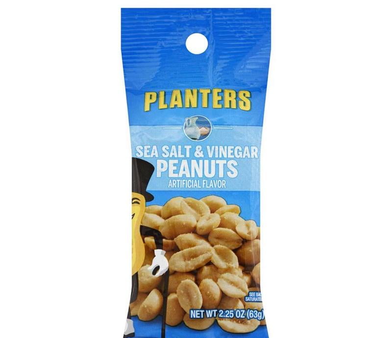 Planters Sea Salt & Vinegar Peanuts, 10 ct Box, 2.25 oz Packs