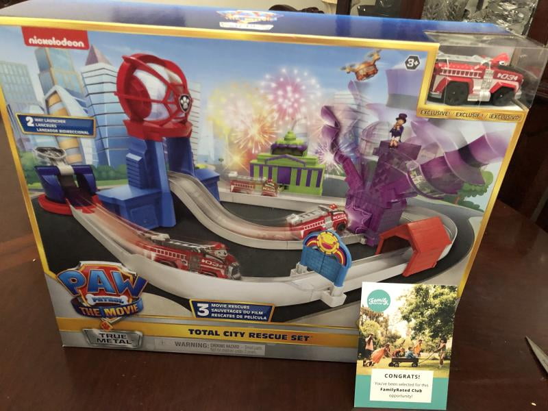 Paw Patrol Total City Rescue Playset – Coffret Avec Véhicule True Metal, 3 Scènes De Sauvetage Adventure City, Dès 3 Ans