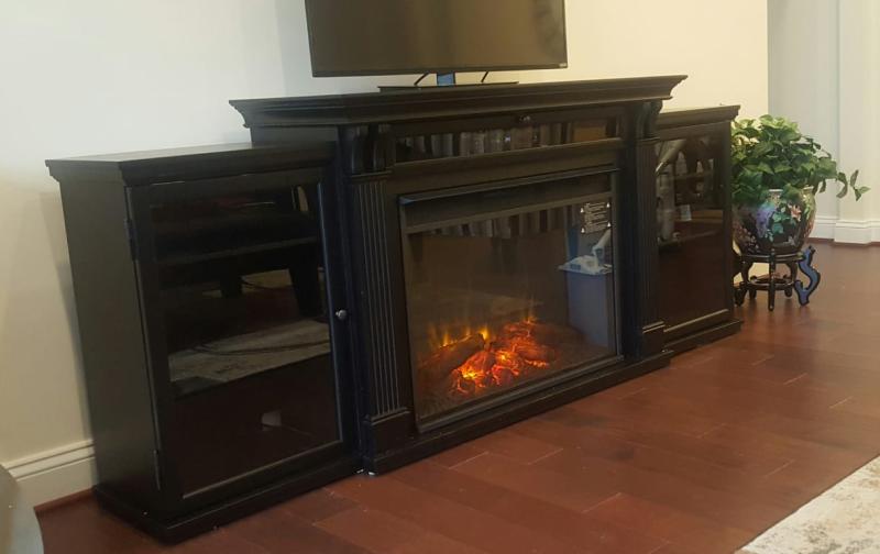 Tracey Grand Entertainment Center Electric Fireplace In Black By
