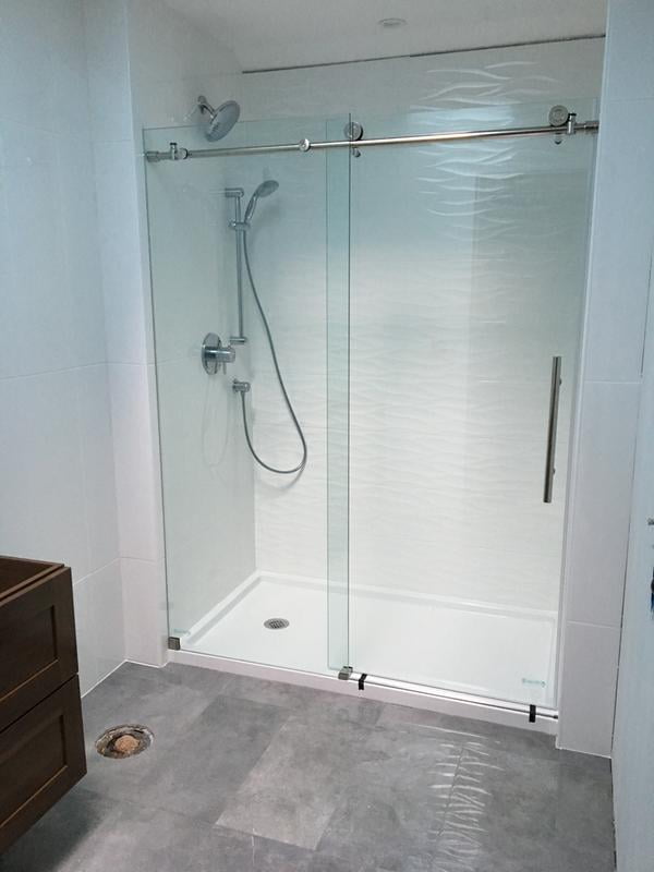 Dreamline Enigma X 56 60 In W X 76 In H Fully Frameless Sliding