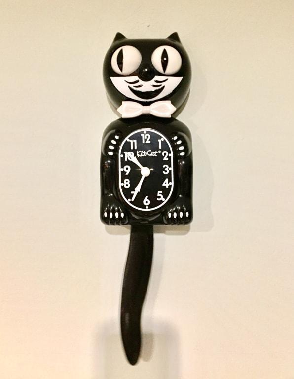 CLASSIC BLACK KIT CAT CLOCK 15.5" Free Battery MADE IN USA Official Klock NEW 