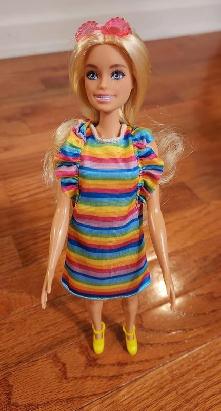 Barbie Doll with Braces and Rainbow Dress, Barbie Fashionistas - Walmart.com