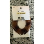 Scunci Effortless Beauty Flexy Stretch Hair Comb Headbands, Black, Tortoise Shell and Clear, 3 Count