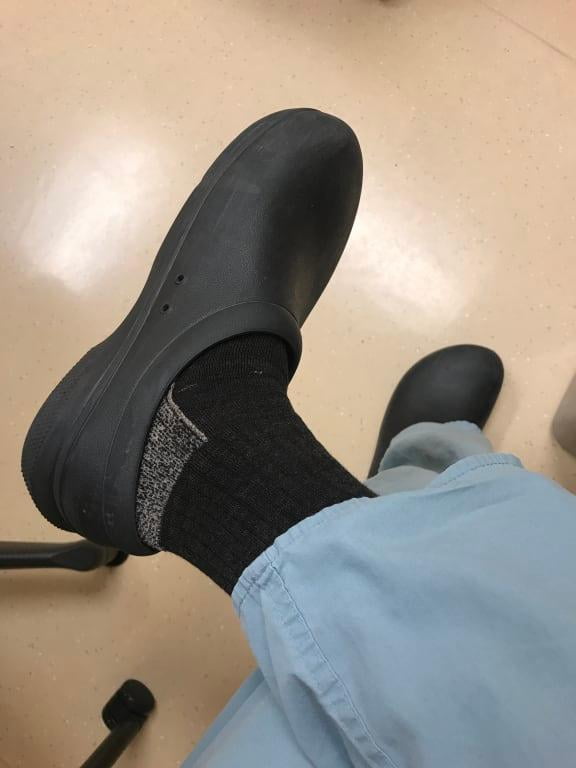 crocs on the clock work