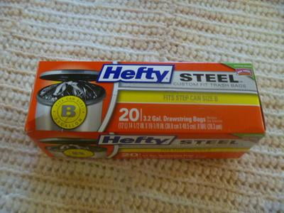 Hefty® Steel™ Custom Fit Trash Bags, 12 Gallon, 40 Bags (Size L, Drawstring)