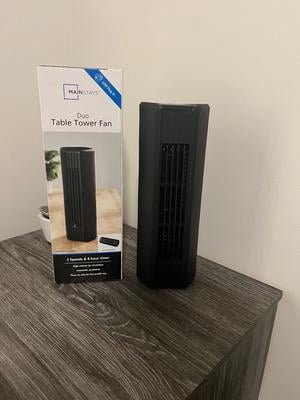 (未使用･未開封品)FAN,MINI TOWER,BK Mainstays Mini Tower Fan, Black, Oscillation, Timer, USB Powered