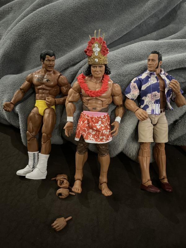 WWE, Elite Action Figure, The Rock Rocky Johnson Maivia 3-Pack