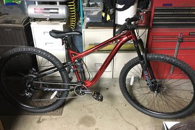 Hyper Bicycles Men's 29 Explorer Dual Suspension Mountain Bike, Red 