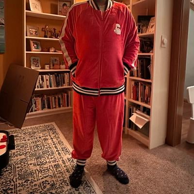 Jolly Knits Men's and Big Men's Velour Christmas Tracksuit Set, 2