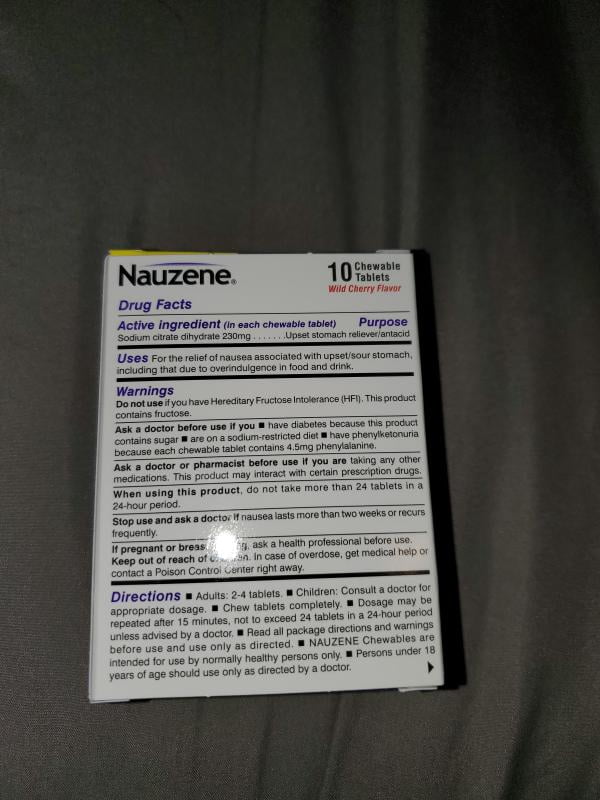 Upset Stomach Relief Nauzene Chewable Tablets - Fast Acting Nausea ...