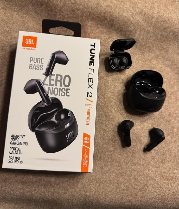 JBL Tune Flex 2 True Wireless Noise Cancelling Earbuds - Black