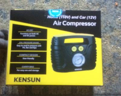  Compresor de aire portátil, de Kensun, de rendimiento con  interruptor AC/CC, inflador de neumáticos con pantalla analógica, para casa  (110 V) y automóvil (12 V), 4.75 - 5.28 galones/min, Compacto : Automotriz
