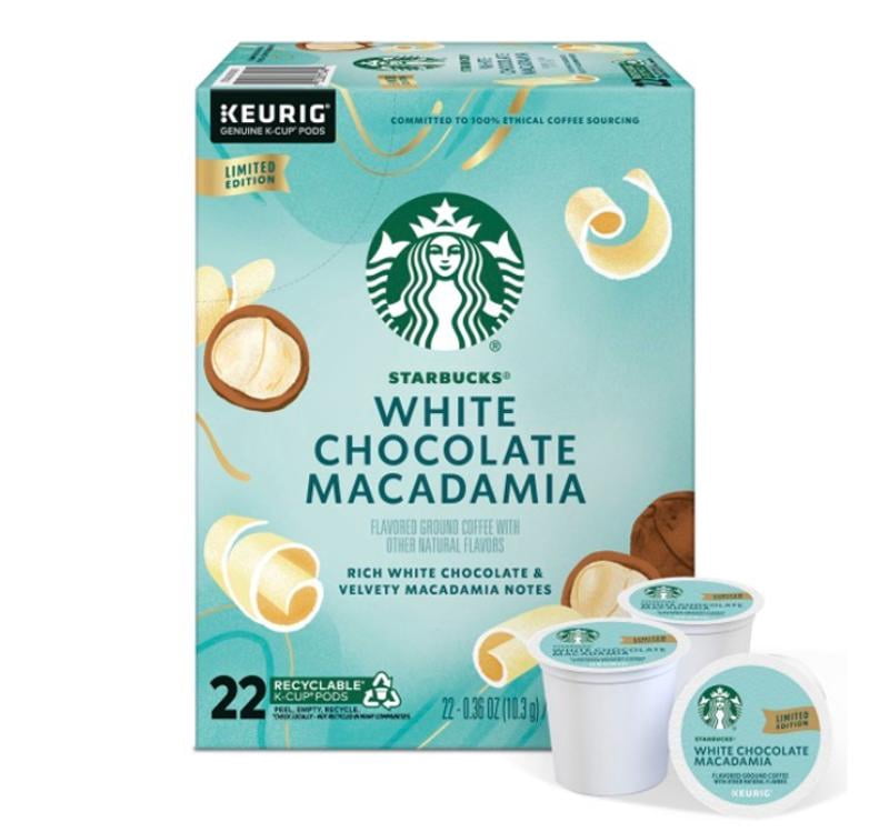 Starbucks White Chocolate Macadamia Flavored Coffee, Keurig K-Cup