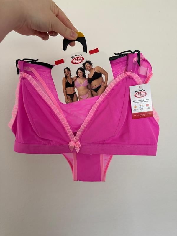 Parade Ruffle Triangle Bralette and Cheeky Set XS-3XL Nylon