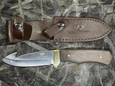 Mossy Oak Fixed Blade Gut Hook Knife, 9.5-inch Full Tang Knife